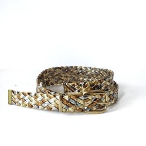 Woven Metallic Braided Belt - Gold, Silver, Bronze
